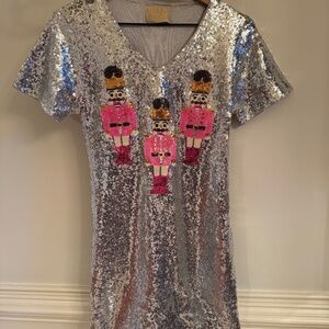 Nutcracker Silver Sequin Tee Dress
